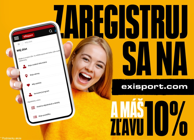 Leták Exisport. Strana 1