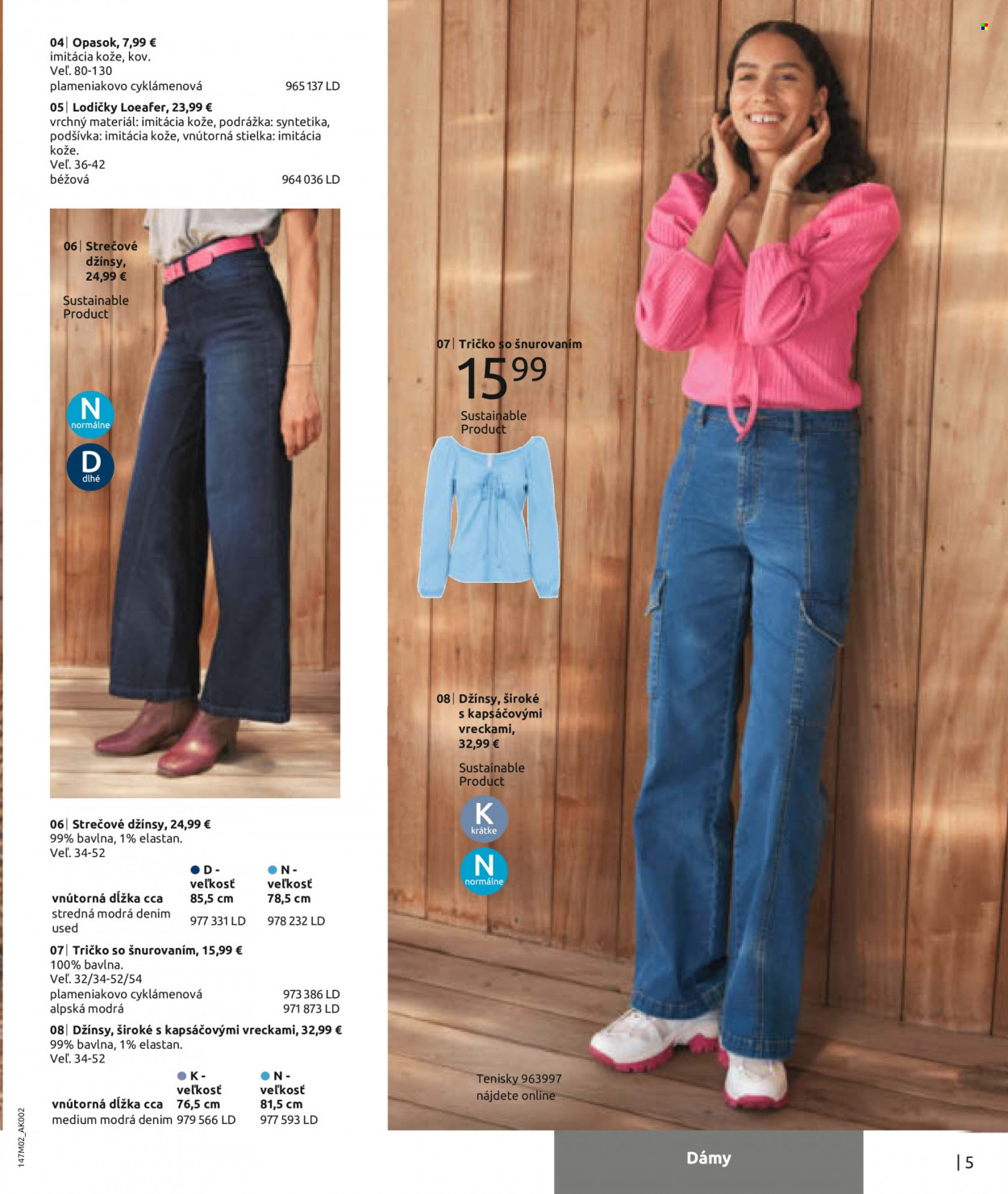 thumbnail - Leták Bonprix - 12.2.2023 - 24.5.2023 - Produkty v akcii - džínsy, strečové džínsy, nohavice, tričko, opasok, tenisky, lodičky. Strana 7.