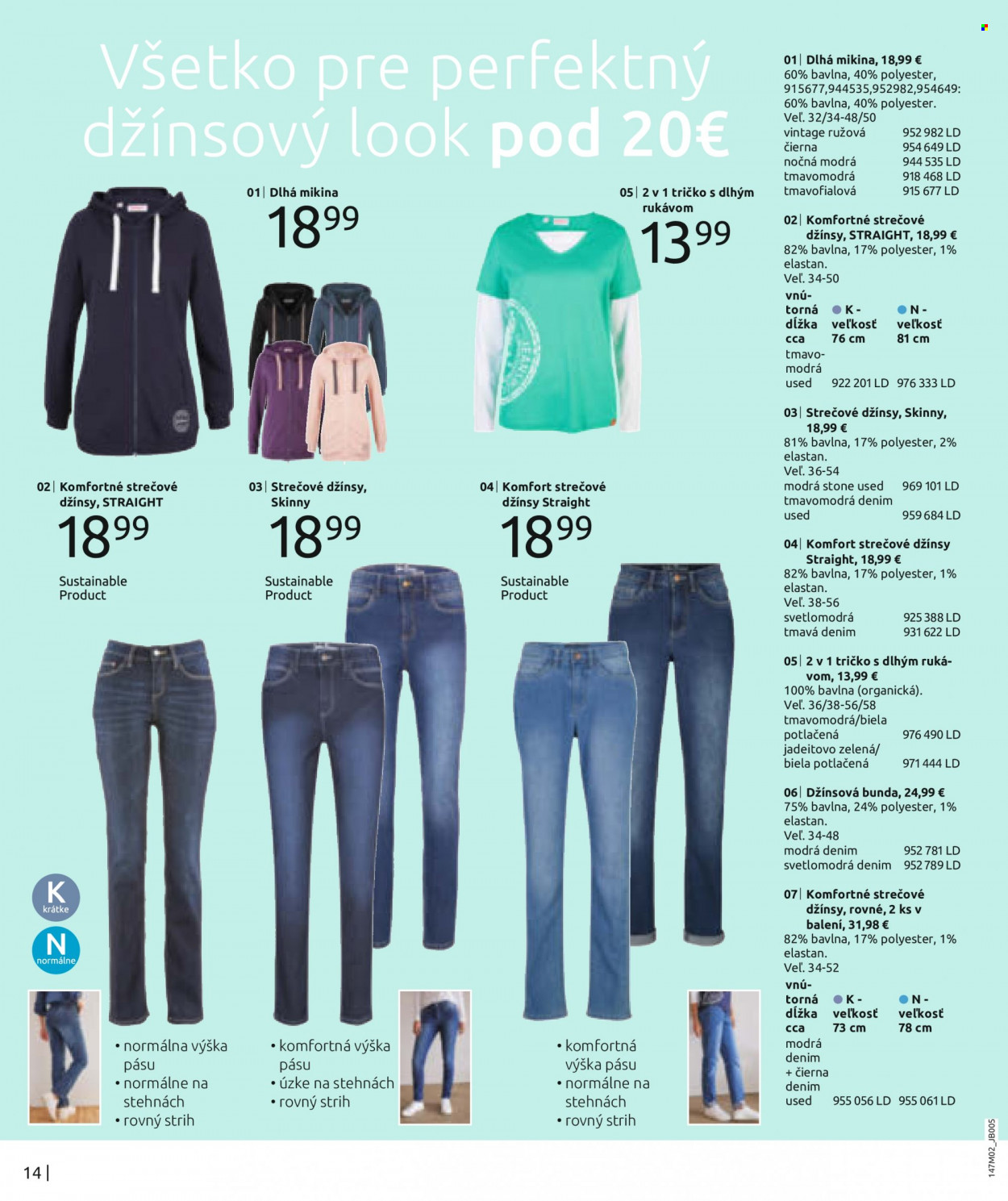 thumbnail - Leták Bonprix - 12.2.2023 - 24.5.2023 - Produkty v akcii - bunda, džínsy, strečové džínsy, nohavice, tričko, tričko s dlhým rukávom, mikina. Strana 16.