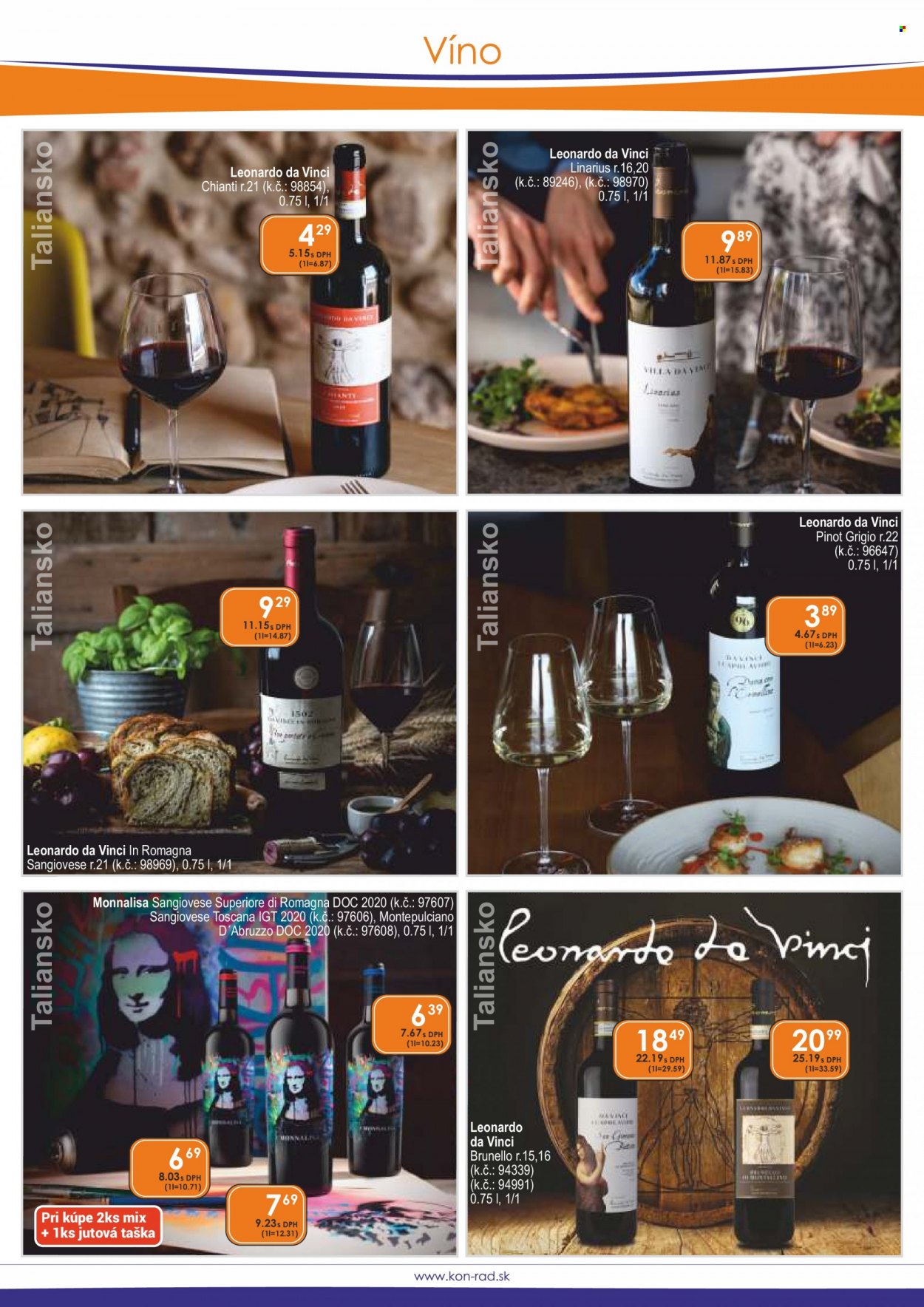 thumbnail - Leták KON-RAD - 1.3.2023 - 31.3.2023 - Produkty v akcii - červené víno, biele víno, víno, Pinot Grigio, alkohol, Montepulciano d‘Abruzzo. Strana 29.