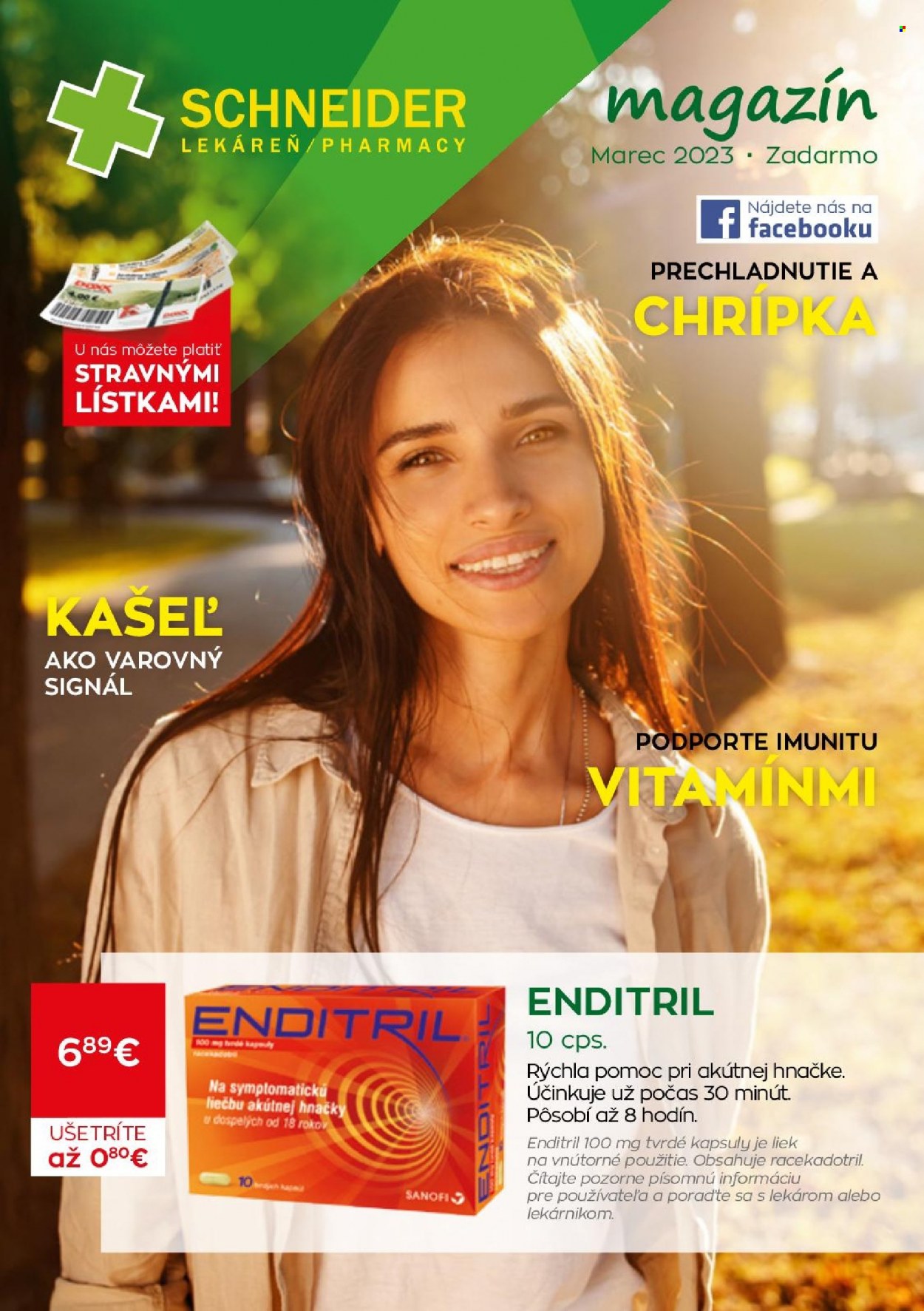Leták Schneider Lekáreň - 1.3.2023 - 31.3.2023. Strana 1