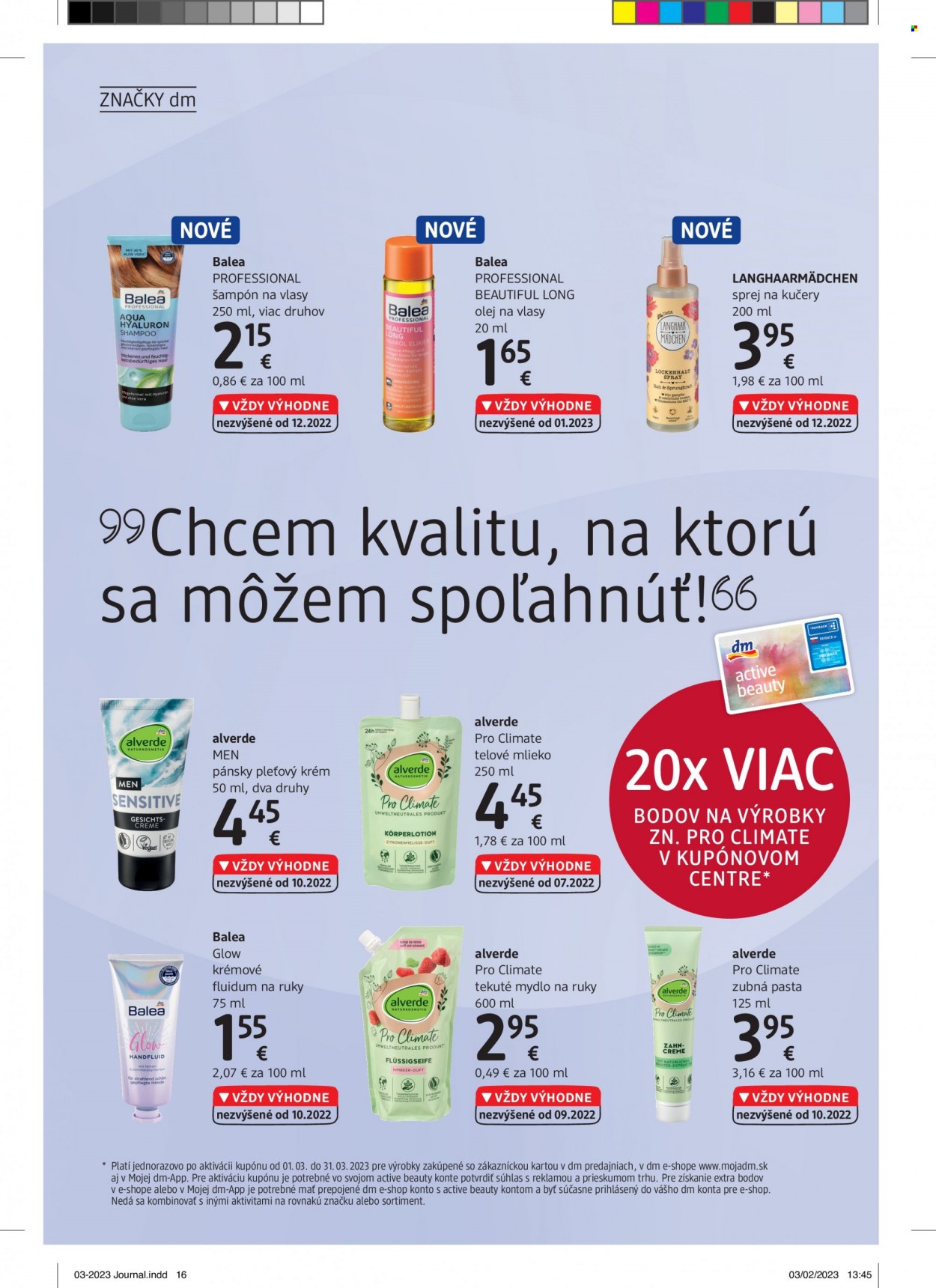 Leták dm drogerie. Strana 16