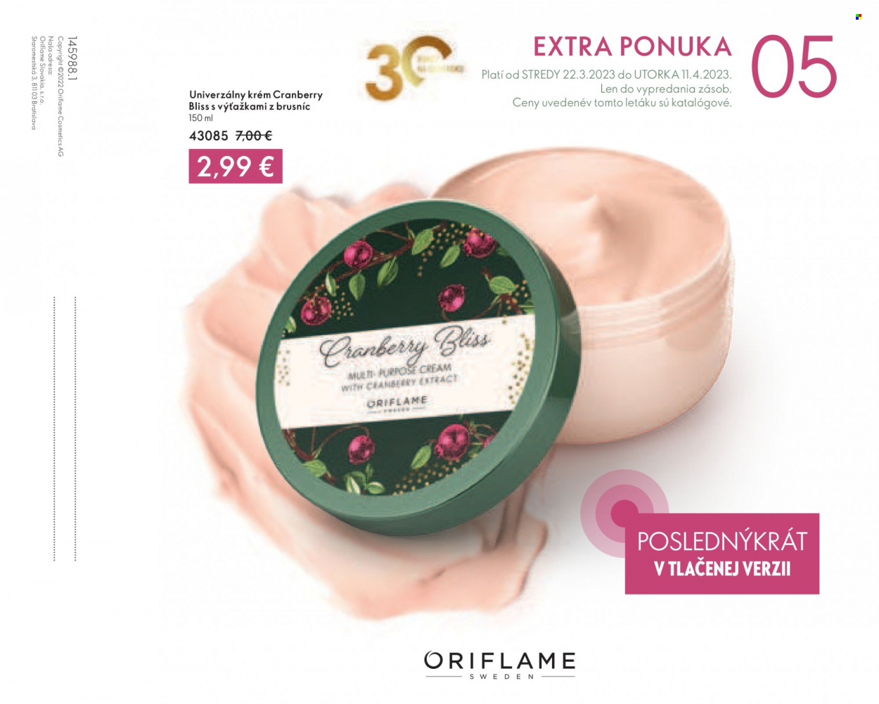 Leták Oriflame - 22.3.2023 - 11.4.2023. Strana 1