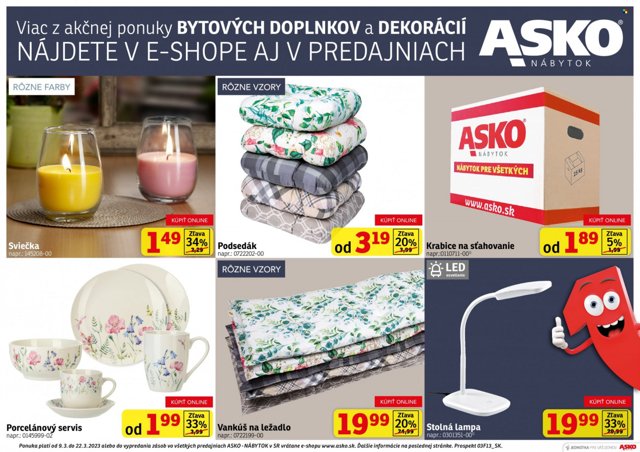 Leták Asko Nábytok - 9.3.2023 - 22.3.2023. Strana 1