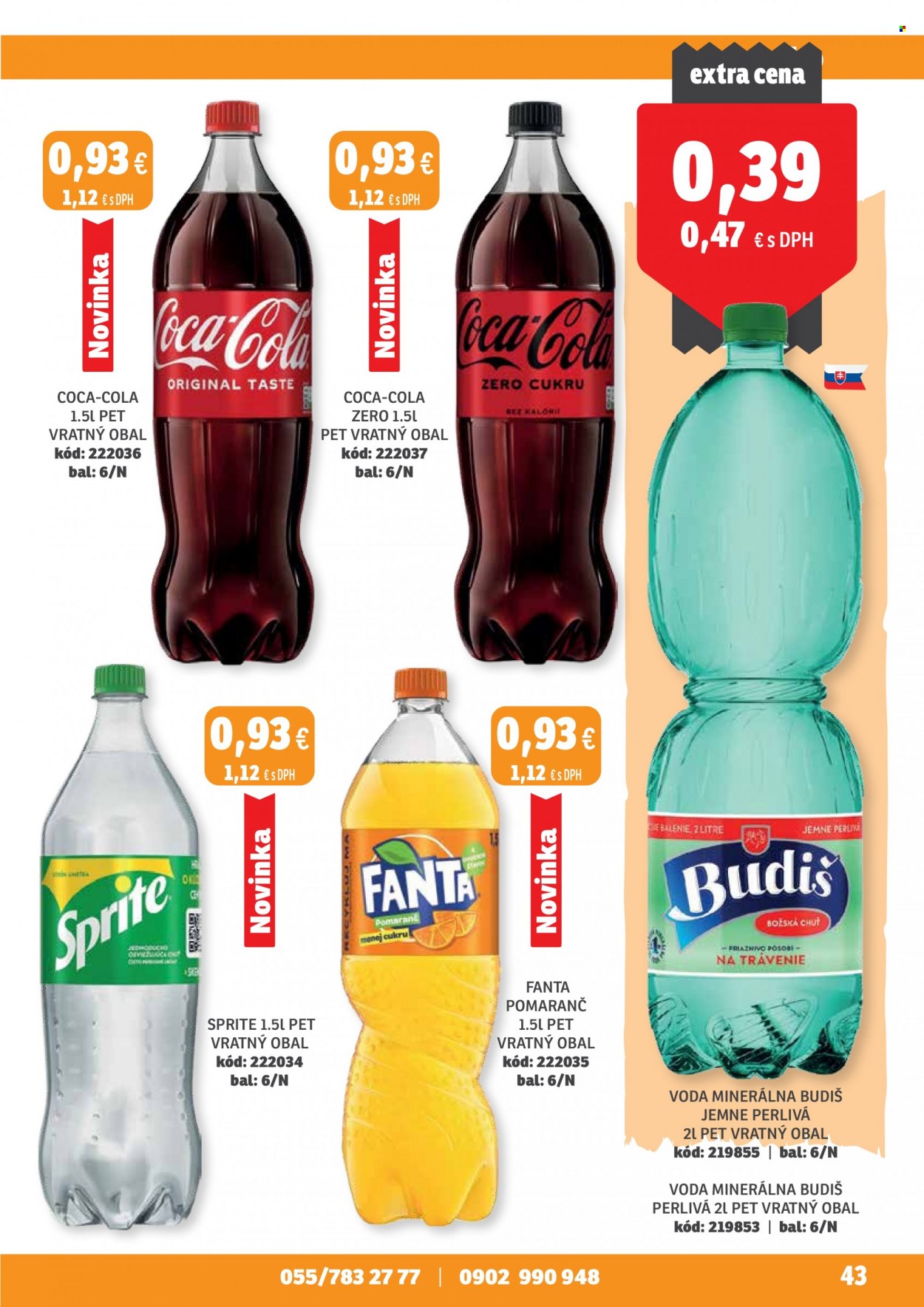 Leták Labaš - 10.3.2023 - 23.3.2023 - Produkty v akcii - pomaranče, Coca-Cola, Fanta, limonáda, Sprite, Budiš, minerálna voda, voda perlivá, voda, voda jemne perlivá, kolový nápoj. Strana 43.