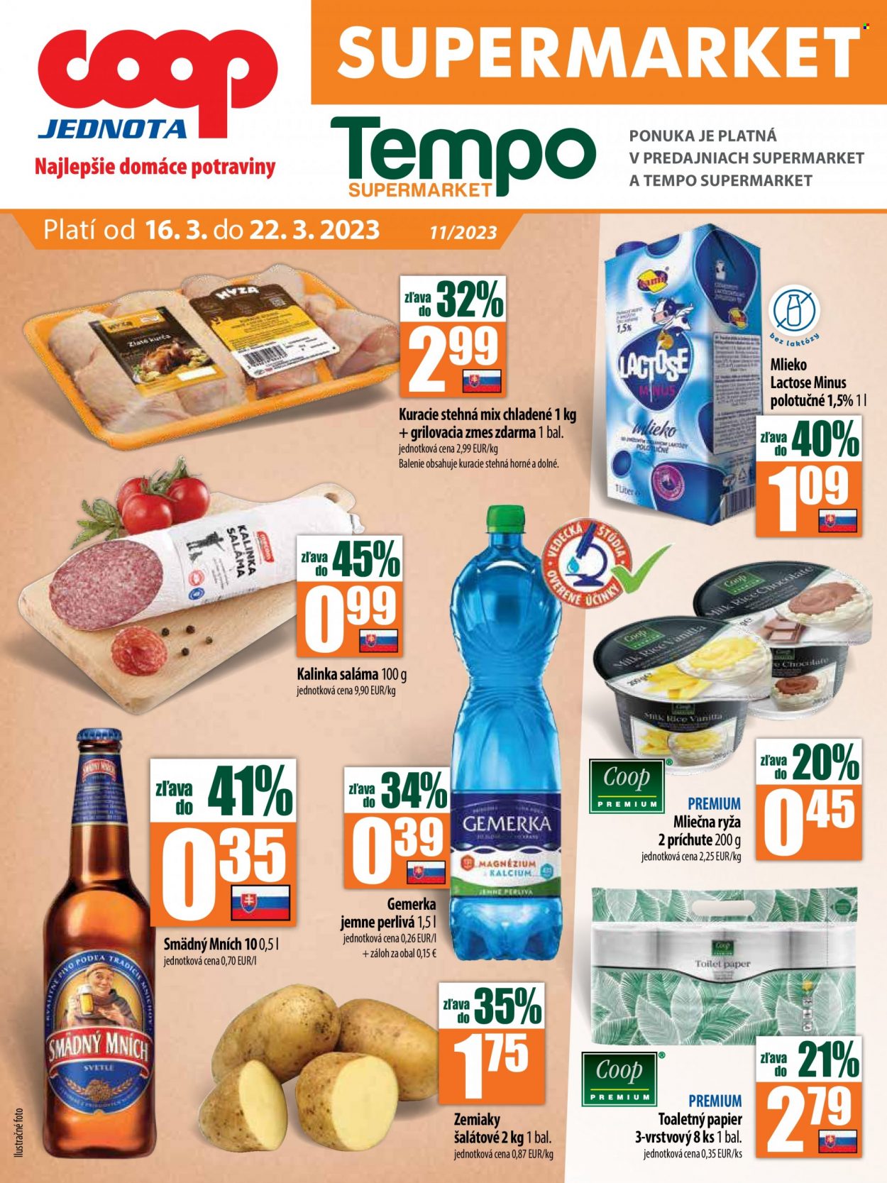 Leták COOP Jednota - 16.3.2023 - 22.3.2023. Strana 1