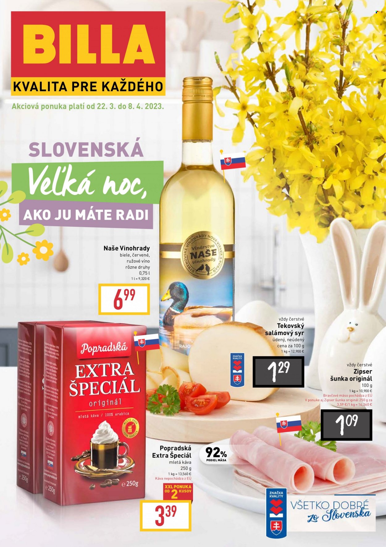 Leták Billa - 22.3.2023 - 8.4.2023. Strana 1