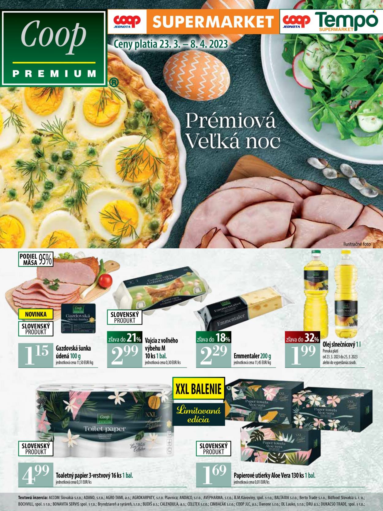 Leták COOP Jednota - 23.3.2023 - 8.4.2023. Strana 1