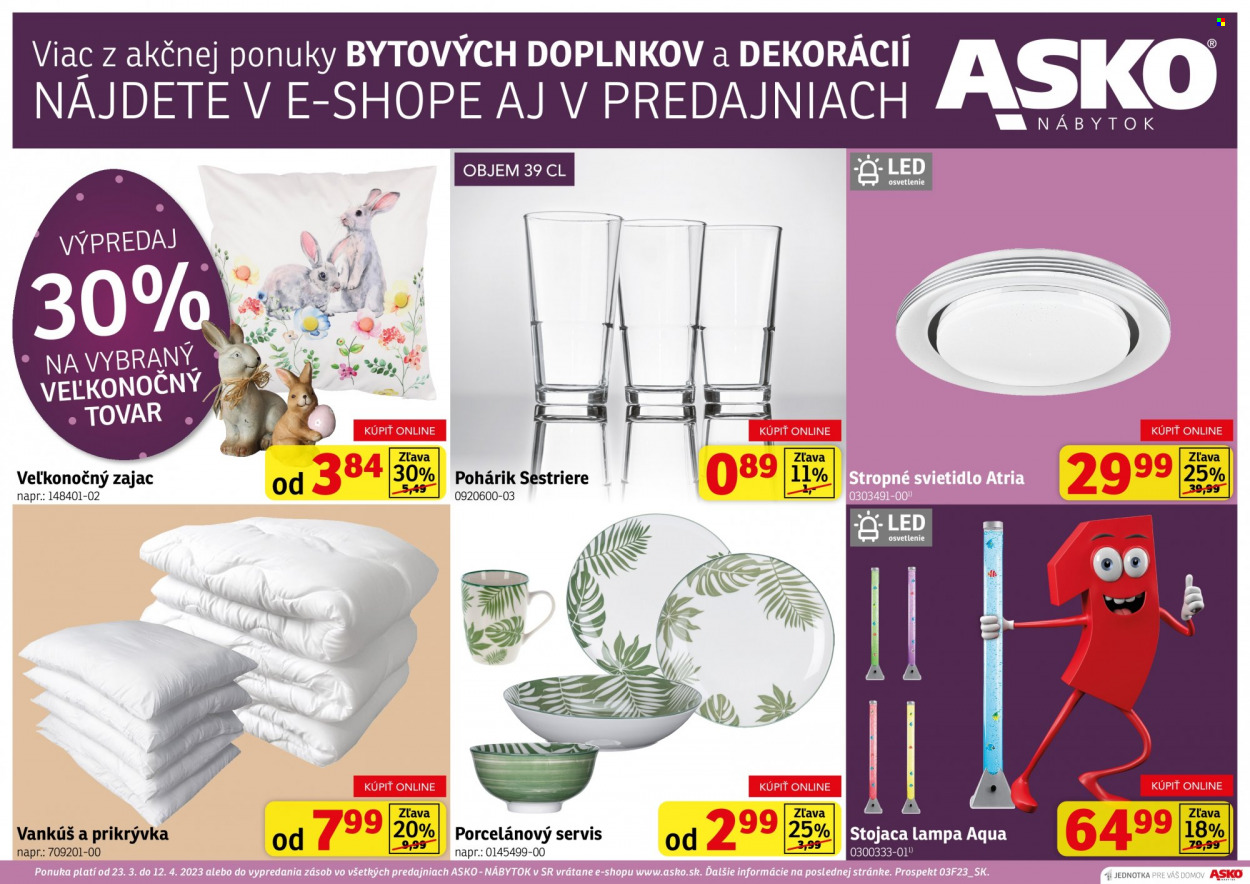 Leták Asko Nábytok - 23.3.2023 - 12.4.2023. Strana 1