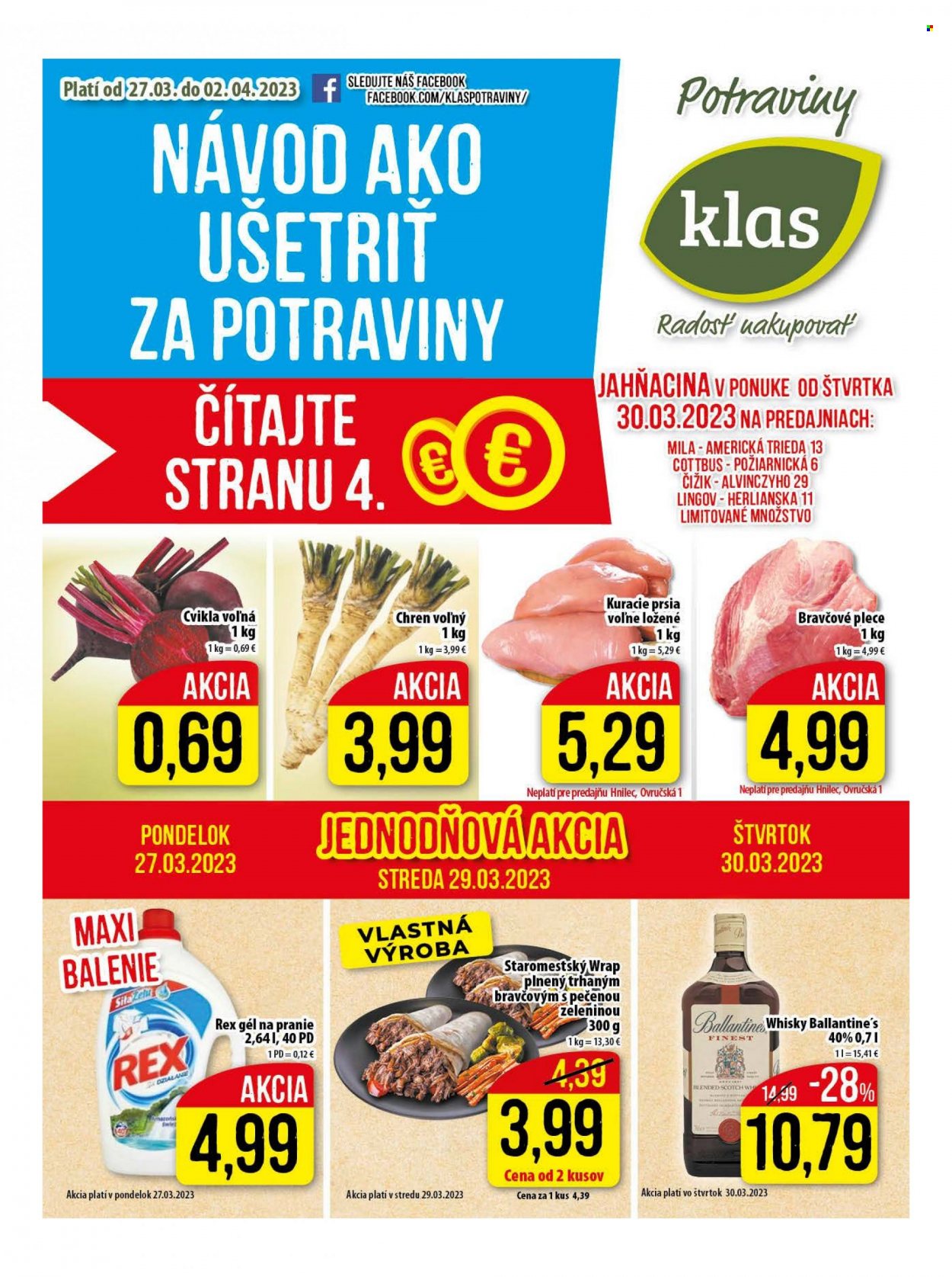 Leták Klas - 27.3.2023 - 2.4.2023. Strana 1