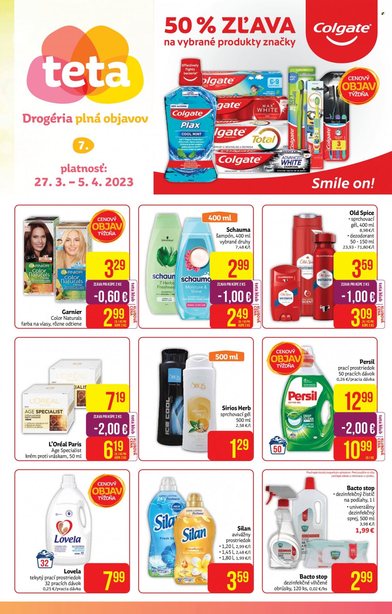 Leták Teta drogerie - 27.3.2023 - 5.4.2023. Strana 1