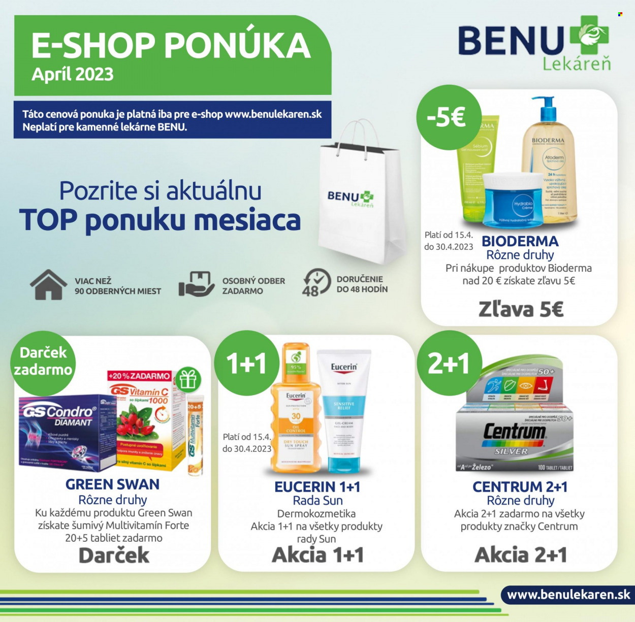 Leták BENU Lekáreň - 1.4.2023 - 30.4.2023. Strana 1