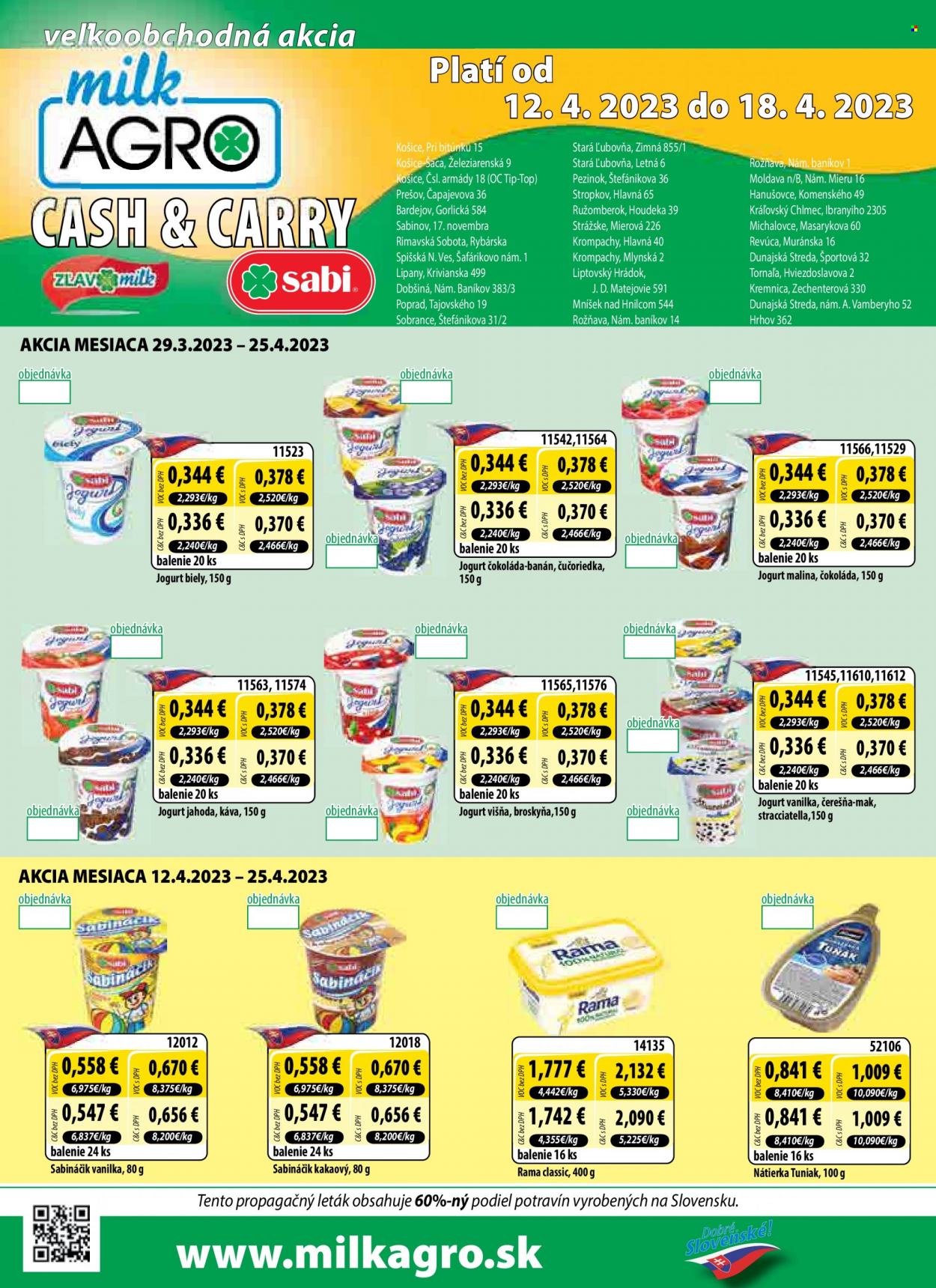 Leták Milk AGRO - 12.4.2023 - 18.4.2023. Strana 1