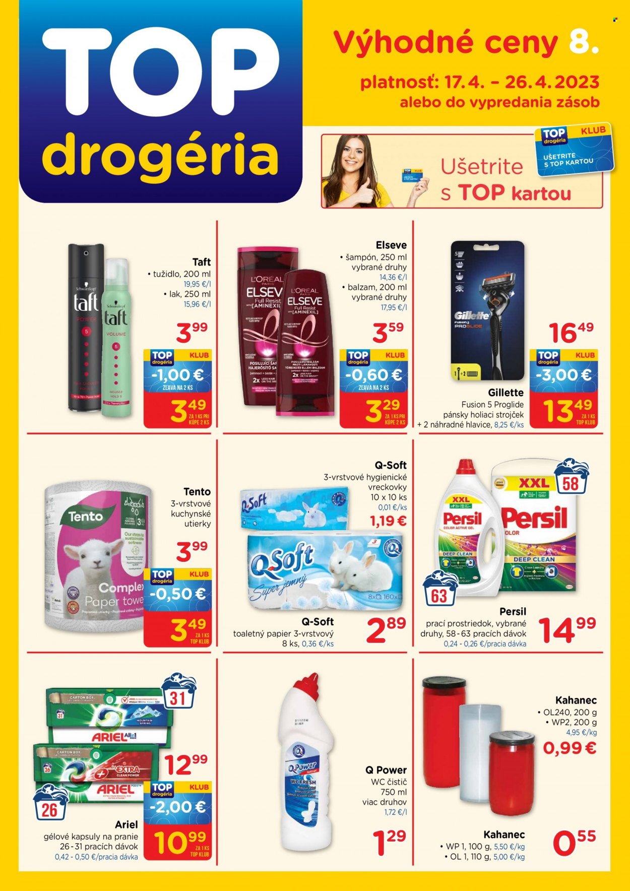 Leták TOP drogéria - 17.4.2023 - 26.4.2023. Strana 1