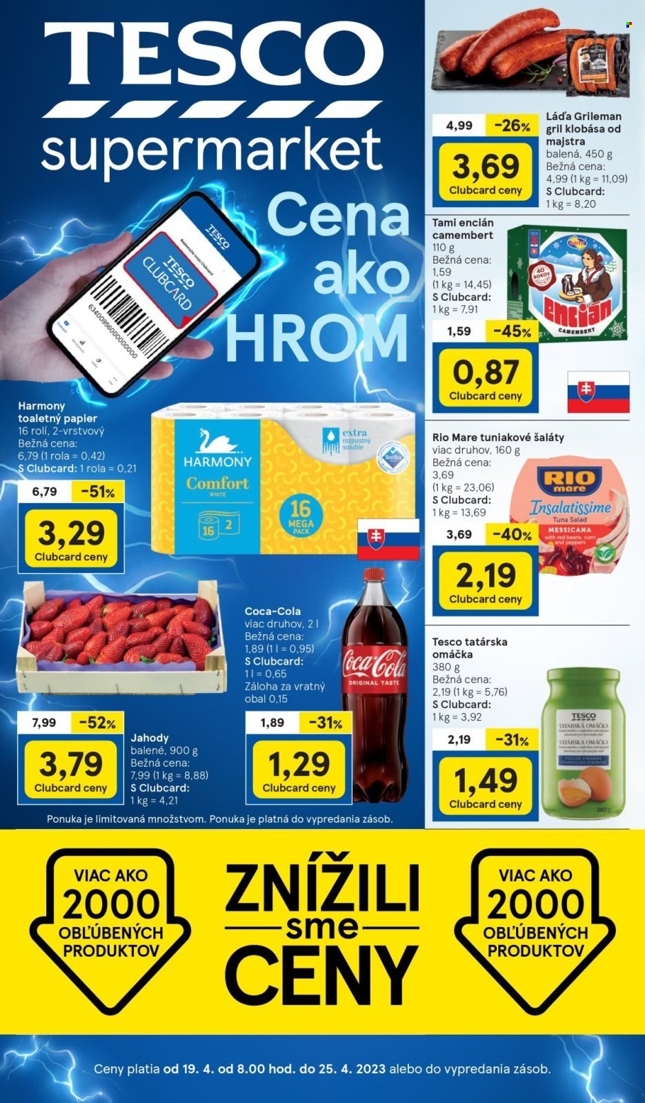 Leták TESCO supermarket - 19.4.2023 - 25.4.2023. Strana 1