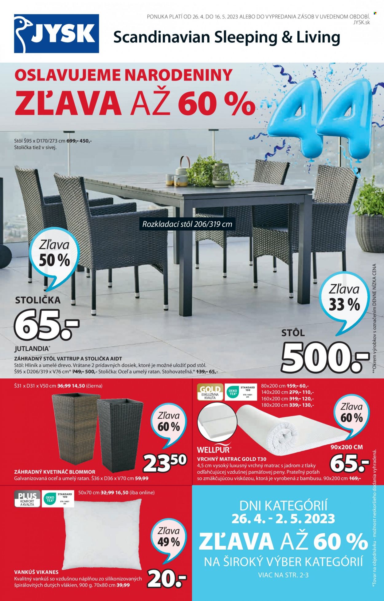 Leták JYSK - 26.4.2023 - 16.5.2023. Strana 1