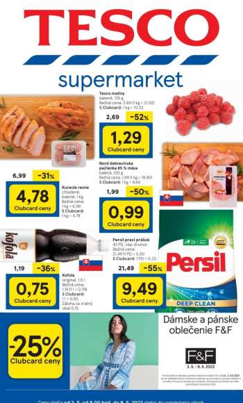 Leták TESCO supermarket - 3.5.2023 - 9.5.2023.