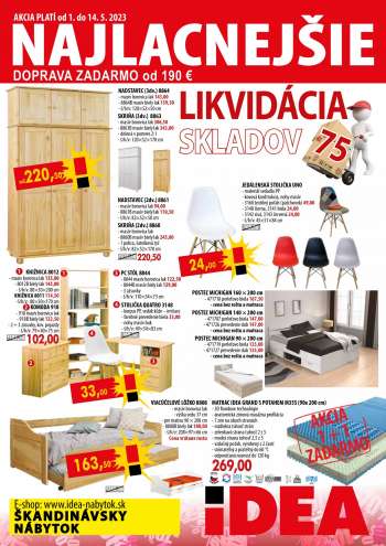 Leták IDEA nábytok - 1.5.2023 - 14.5.2023.