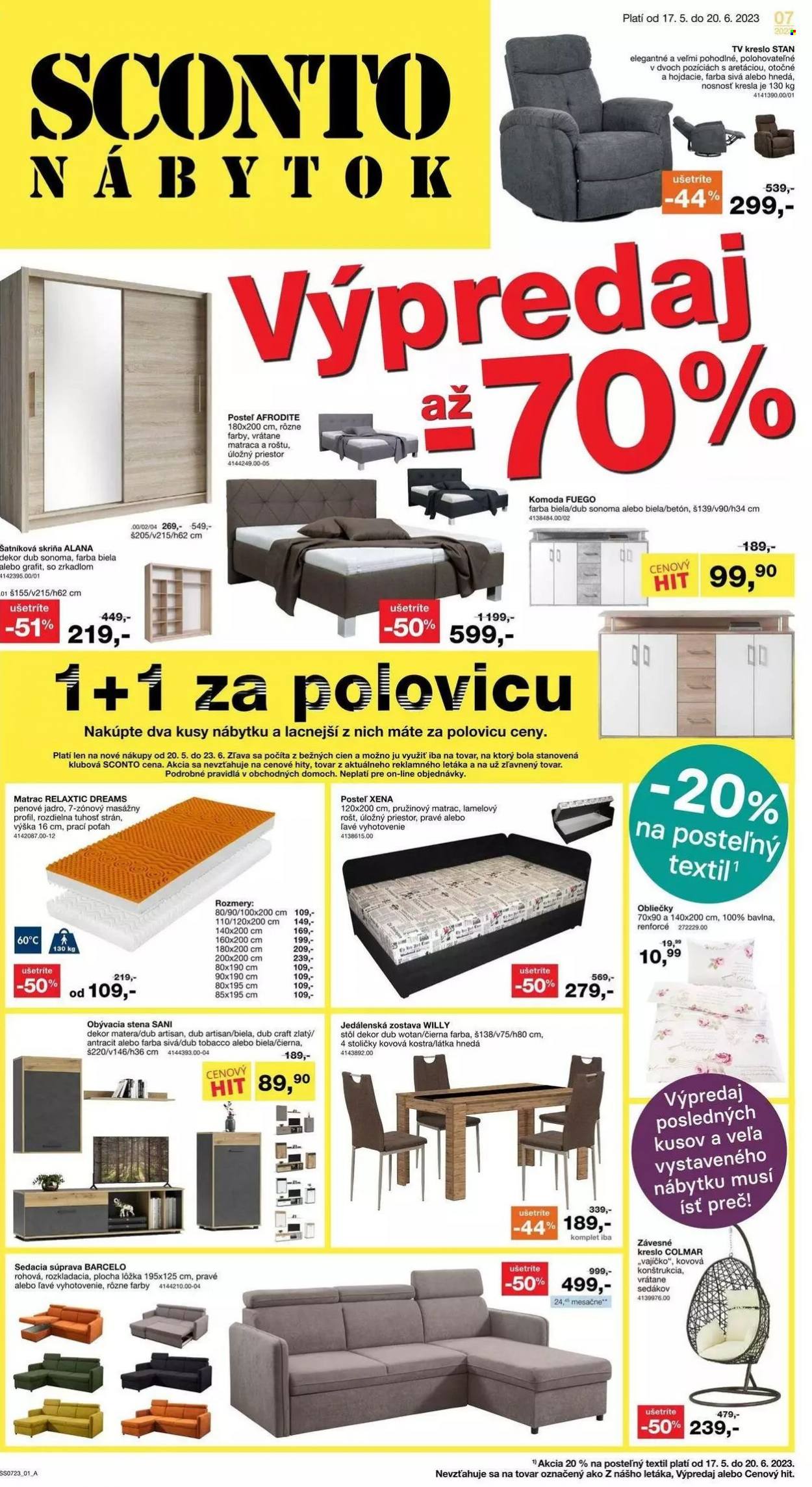 Leták Sconto nábytok - 17.5.2023 - 20.6.2023. Strana 1