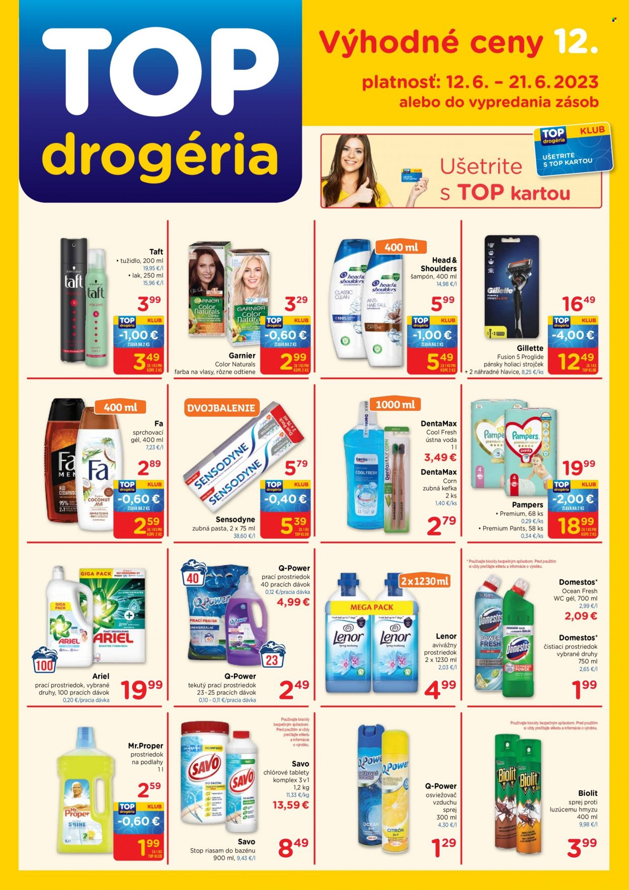 Leták TOP drogéria - 12.6.2023 - 21.6.2023. Strana 1