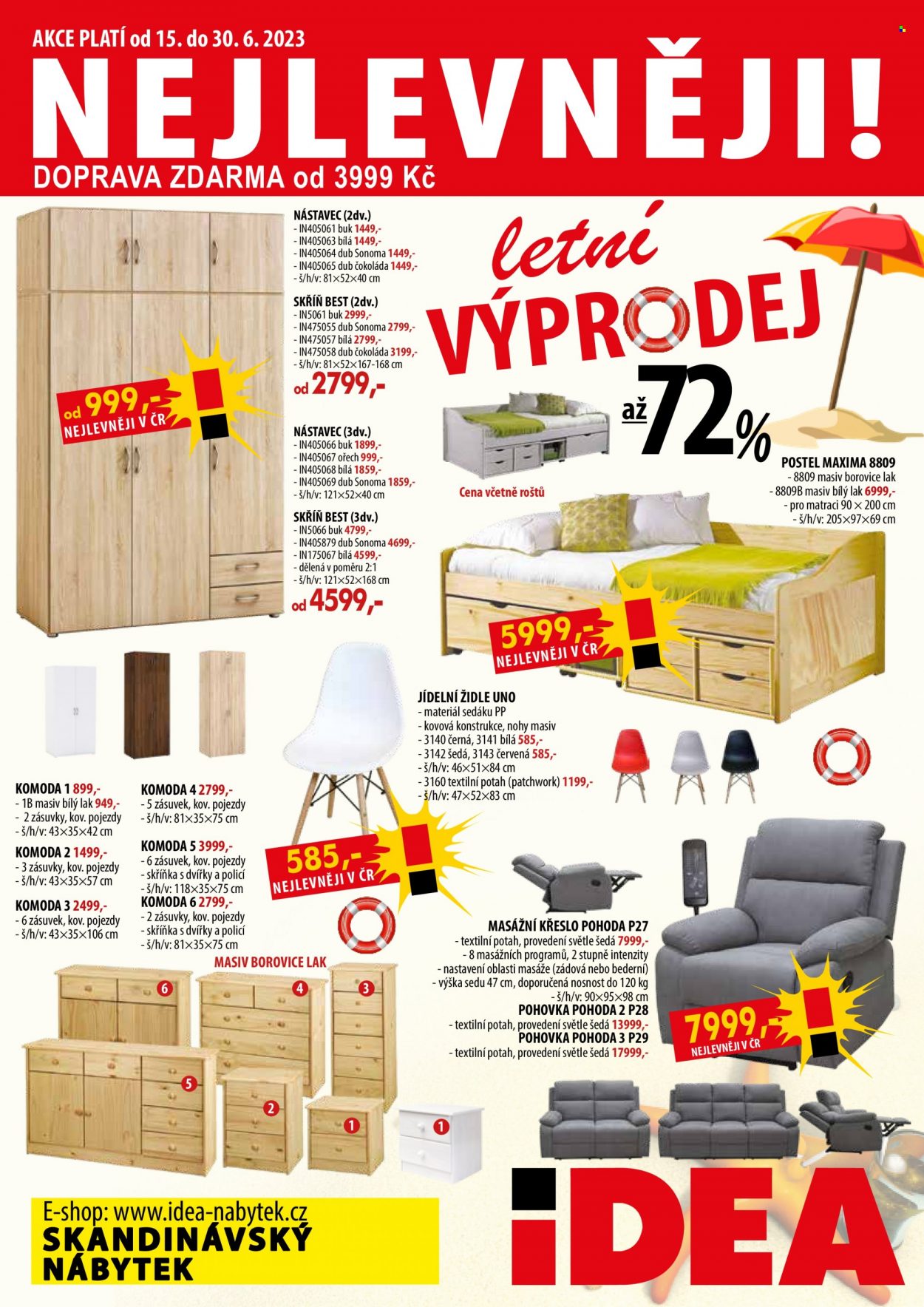 Leták IDEA nábytok - 15.6.2023 - 30.6.2023. Strana 1