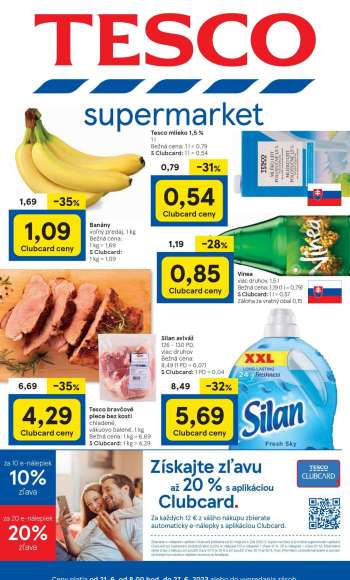 Leták TESCO supermarket - 21.6.2023 - 27.6.2023.