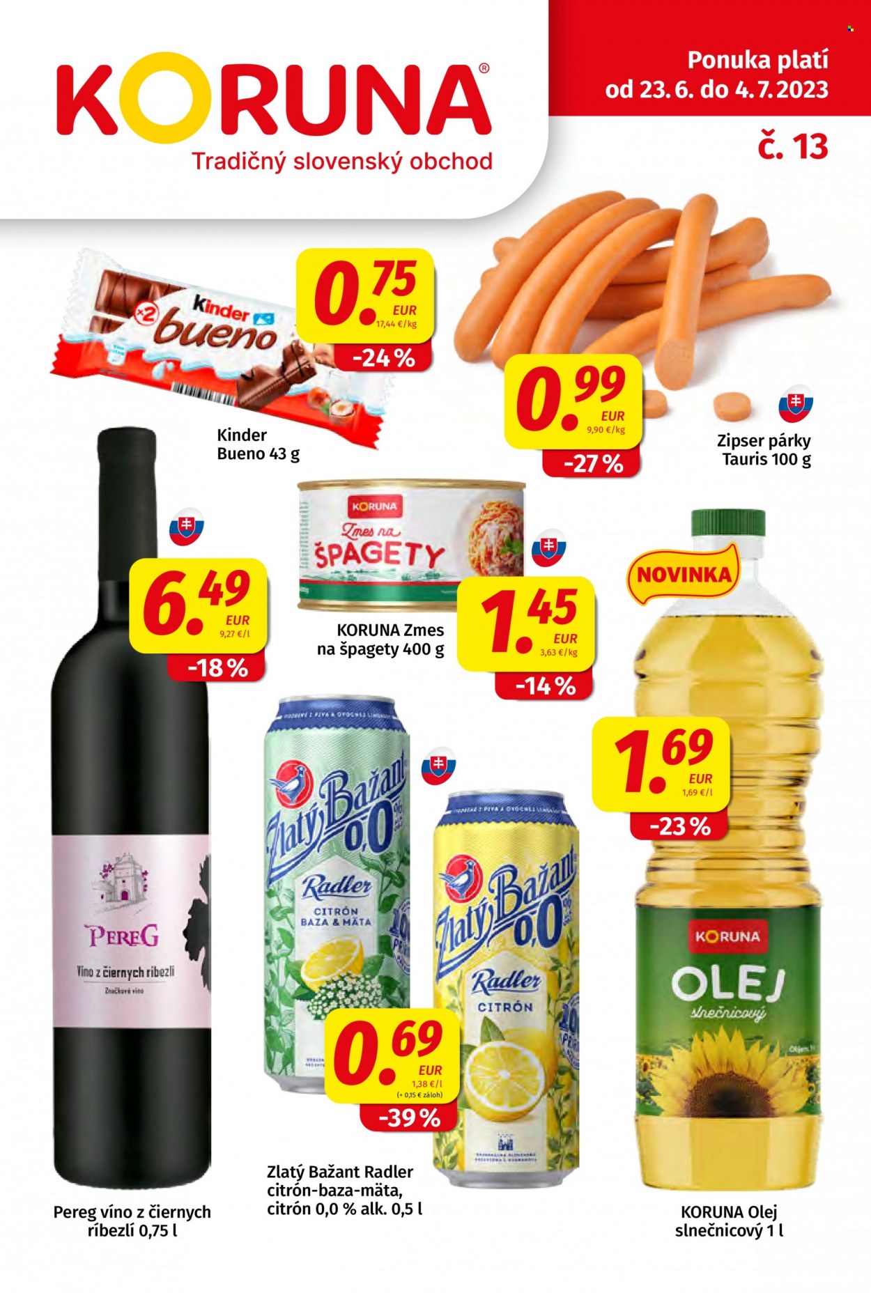 Leták Potraviny KORUNA - 23.6.2023 - 4.7.2023. Strana 1