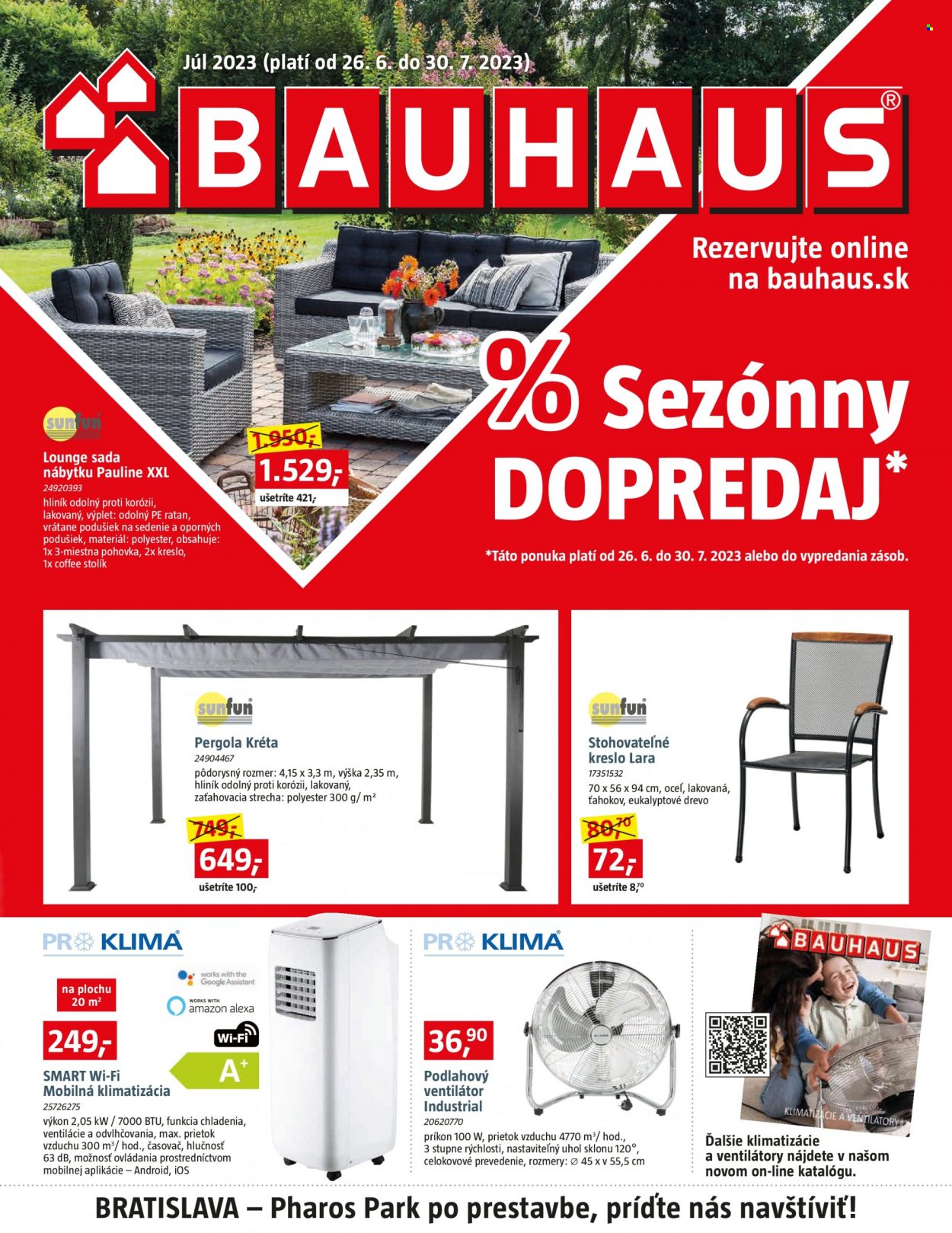 Leták Bauhaus - 26.6.2023 - 30.7.2023. Strana 1