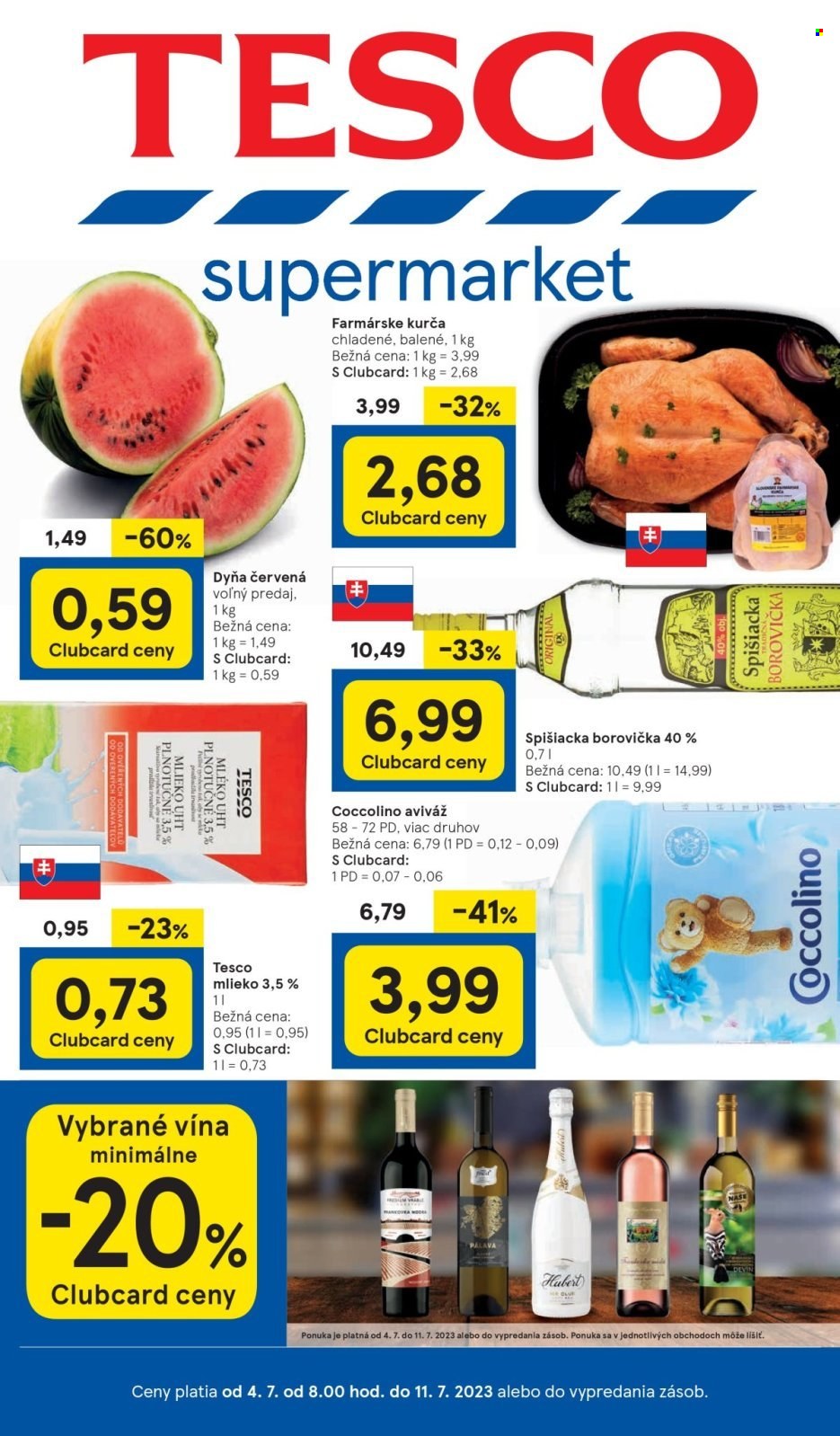 Leták TESCO supermarket - 4.7.2023 - 11.7.2023. Strana 1