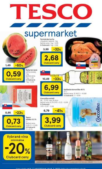 Leták TESCO supermarket - 4.7.2023 - 11.7.2023.