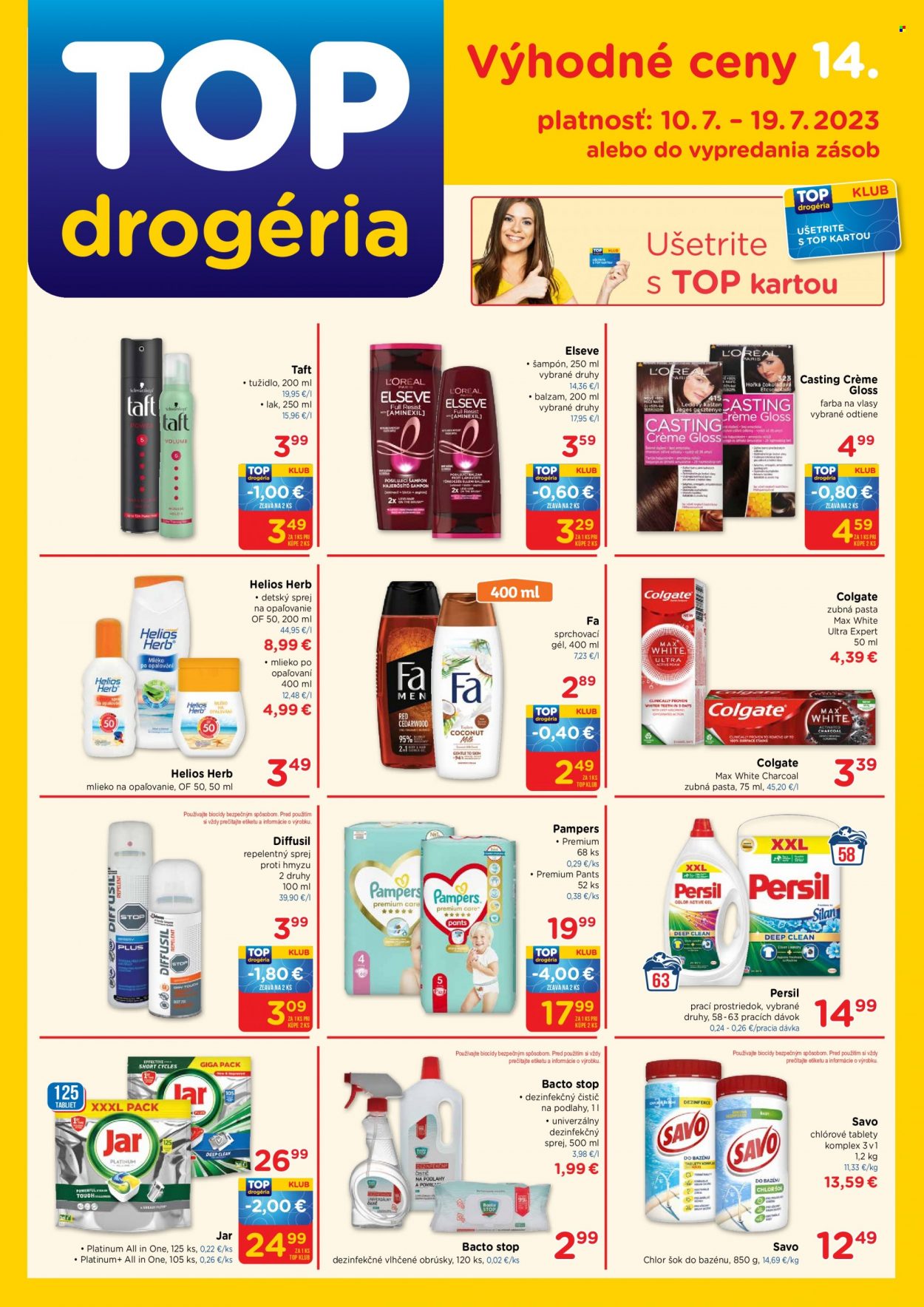 Leták TOP drogéria - 10.7.2023 - 19.7.2023. Strana 1