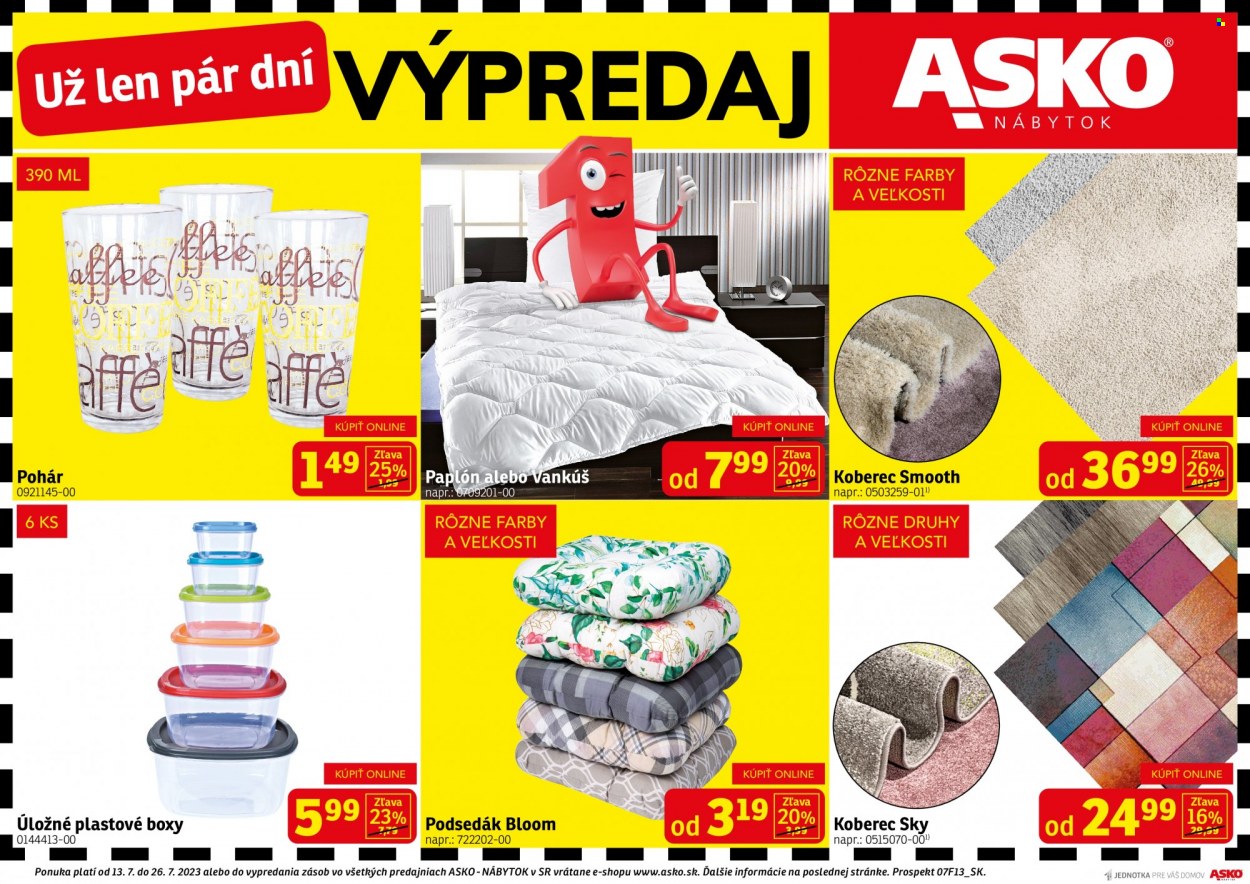 Leták Asko Nábytok - 13.7.2023 - 26.7.2023. Strana 1