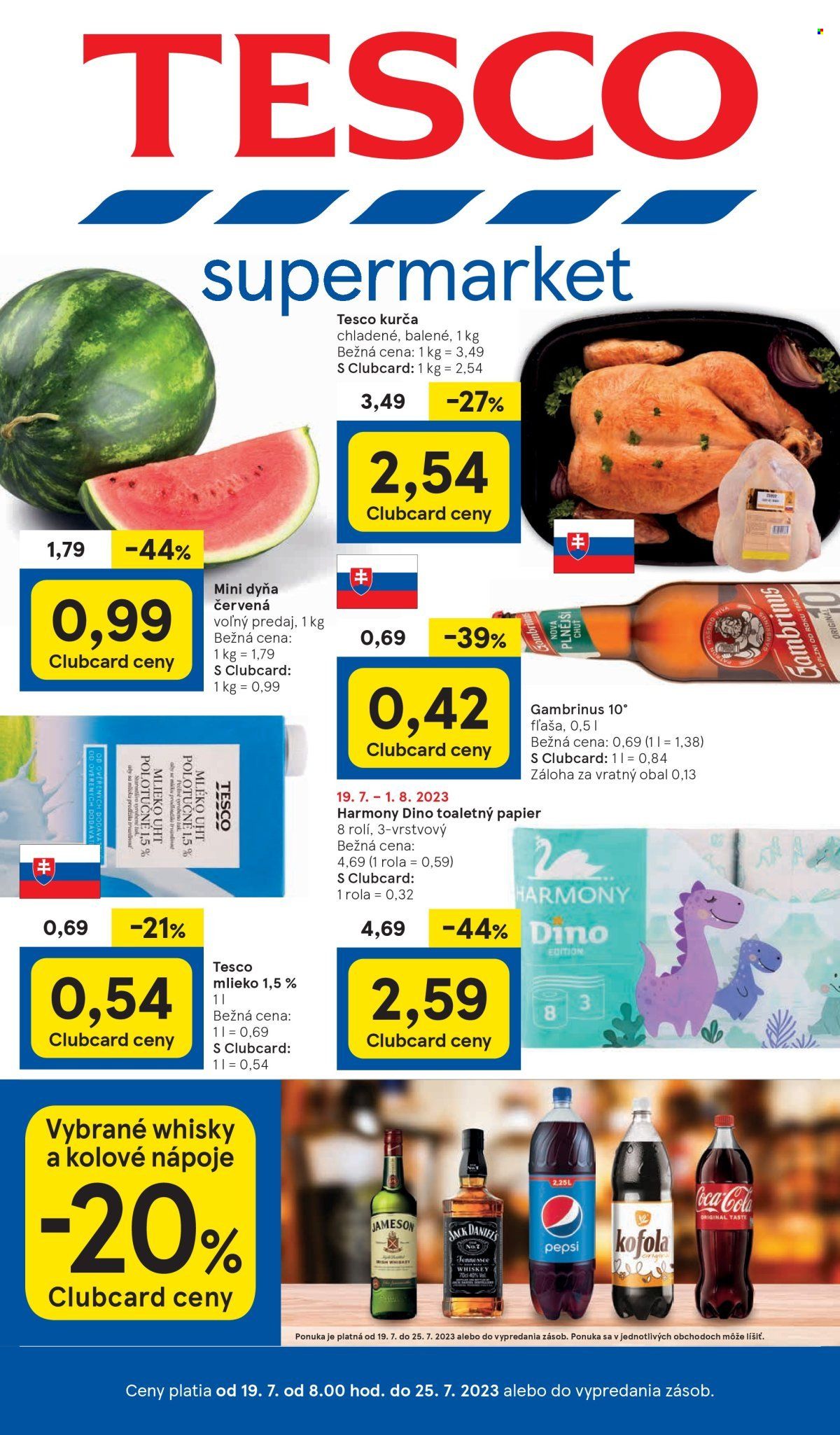 Leták TESCO supermarket - 19.7.2023 - 25.7.2023. Strana 1