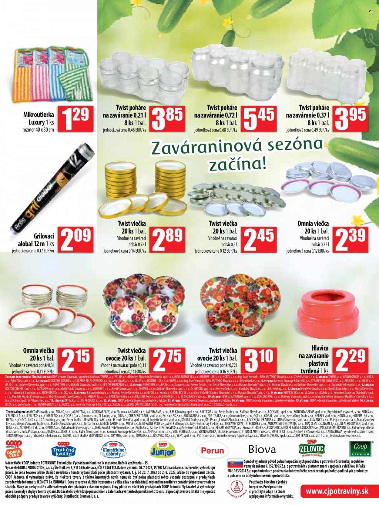 Leták COOP Jednota - 20.7.2023 - 2.8.2023. Strana 11