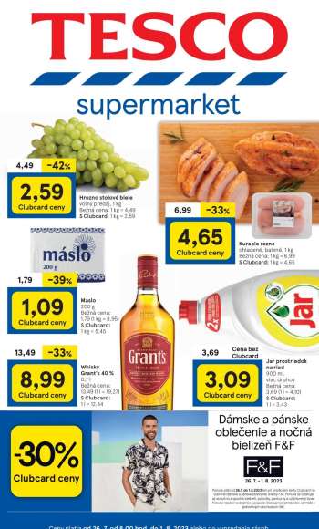 Leták TESCO supermarket - 26.7.2023 - 1.8.2023.