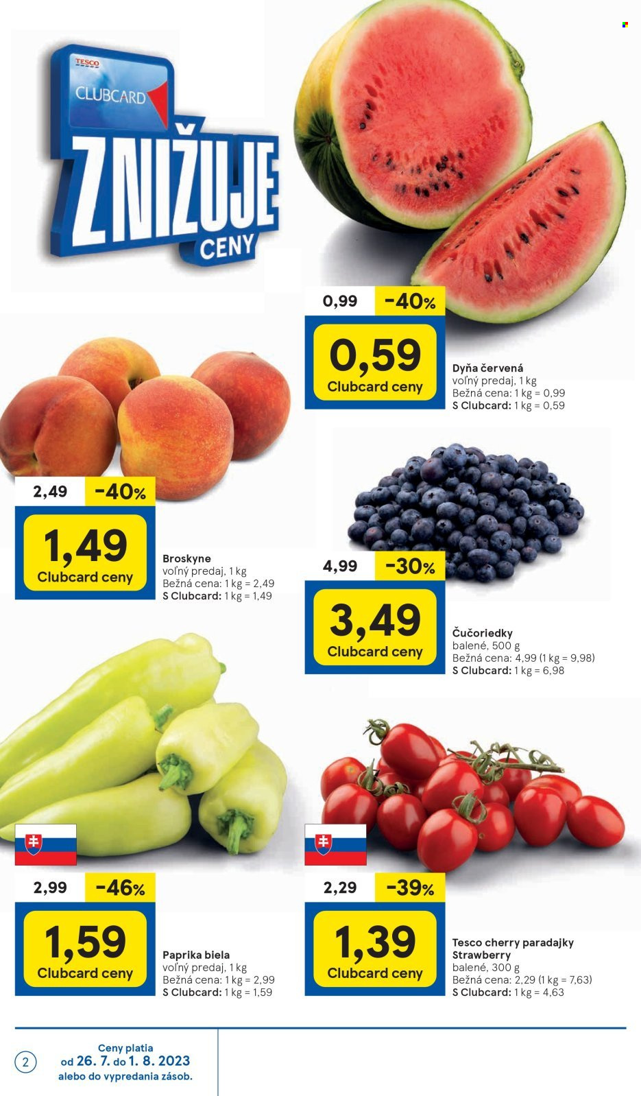 Leták TESCO supermarket - 26.7.2023 - 1.8.2023. Strana 2