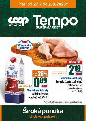 Leták COOP Jednota - 27.7.2023 - 2.8.2023.