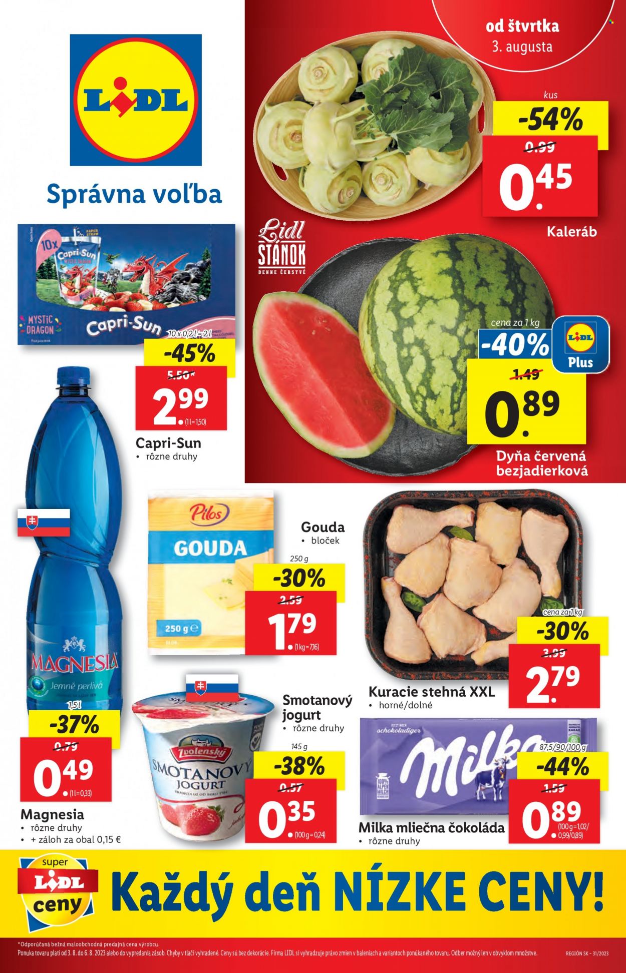 Leták Lidl - 3.8.2023 - 6.8.2023. Strana 1