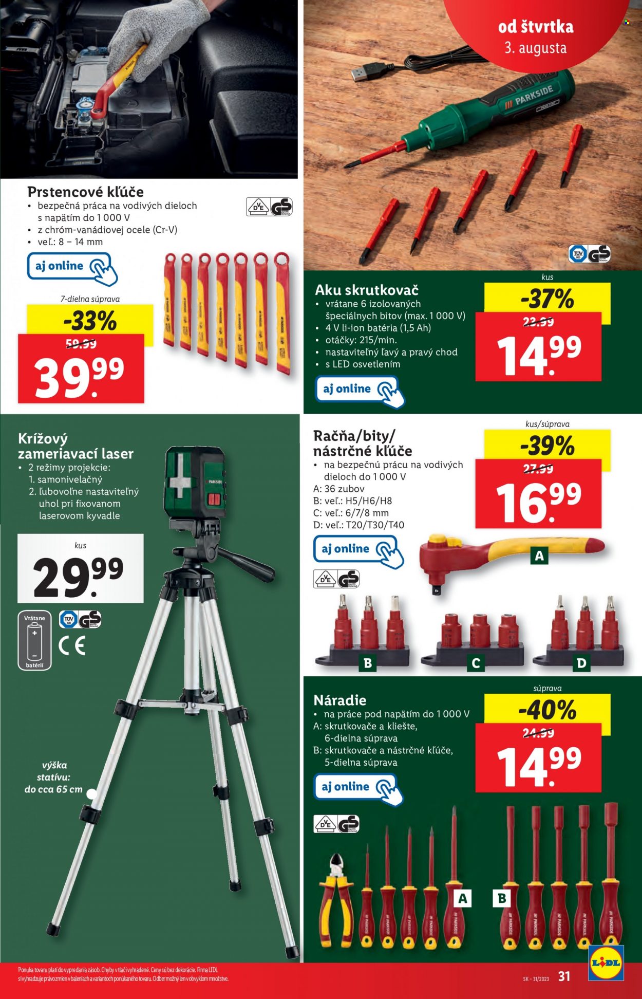 Leták Lidl - 3.8.2023 - 6.8.2023. Strana 31