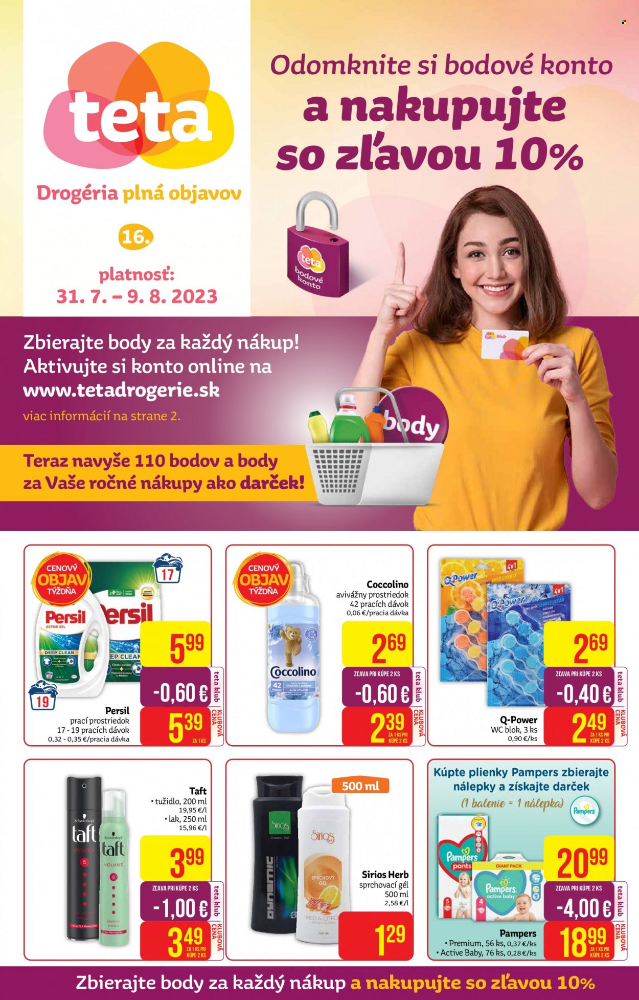Leták Teta drogerie - 31.7.2023 - 9.8.2023. Strana 1