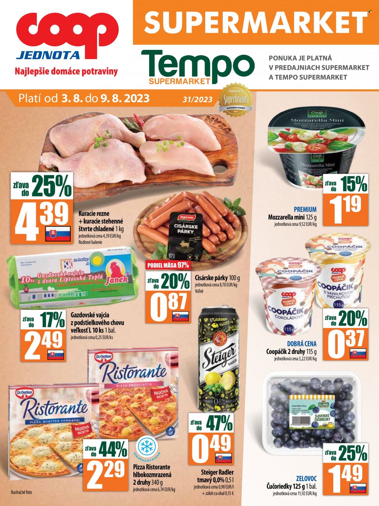 Leták COOP Jednota - 3.8.2023 - 9.8.2023. Strana 1