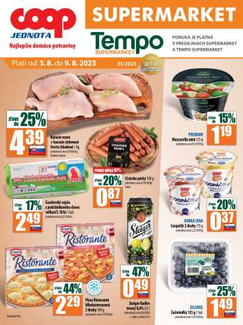 Leták COOP Jednota - 3.8.2023 - 9.8.2023.