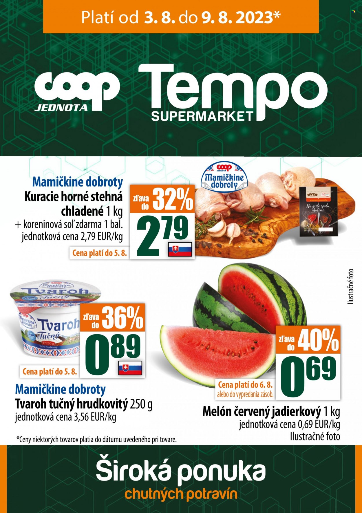 Leták COOP Jednota - 3.8.2023 - 9.8.2023. Strana 1