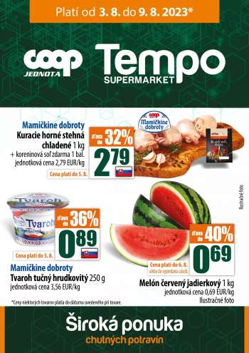 Leták COOP Jednota - 3.8.2023 - 9.8.2023.