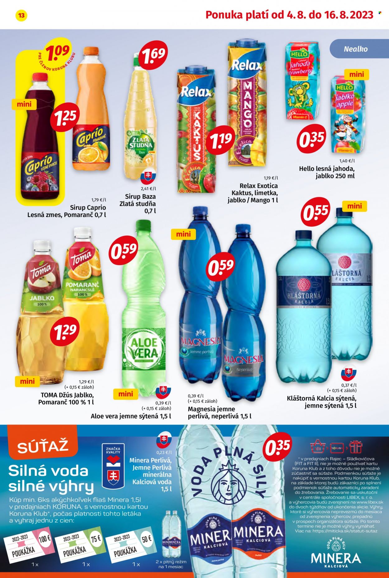 Leták Potraviny KORUNA - 4.8.2023 - 16.8.2023. Strana 13