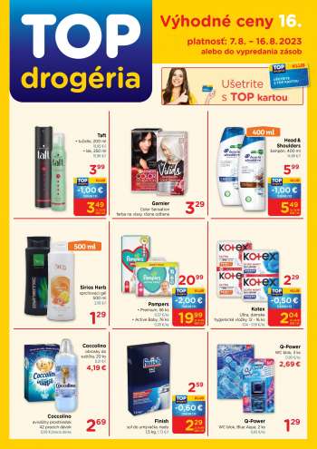 Leták TOP drogéria - 7.8.2023 - 16.8.2023.