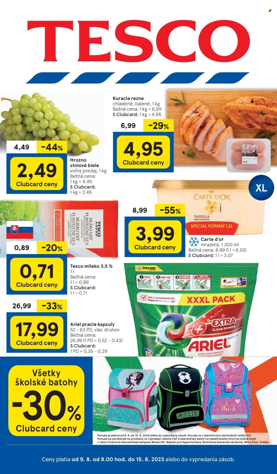 Leták TESCO - 9.8.2023 - 15.8.2023. Strana 1