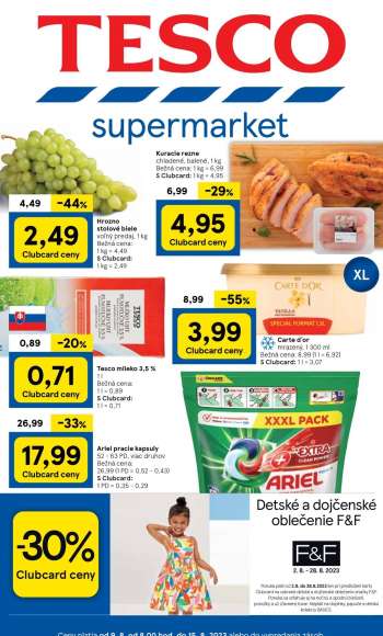 Leták TESCO supermarket - 9.8.2023 - 15.8.2023.
