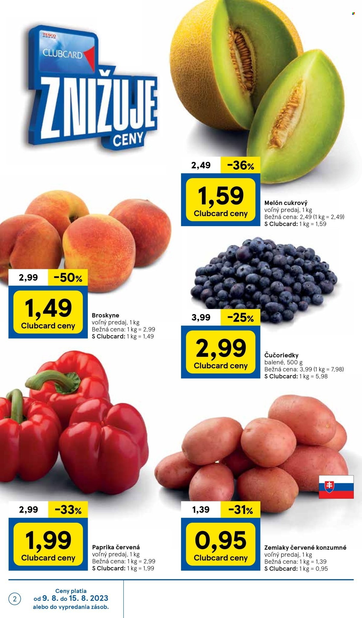 Leták TESCO supermarket - 9.8.2023 - 15.8.2023. Strana 2