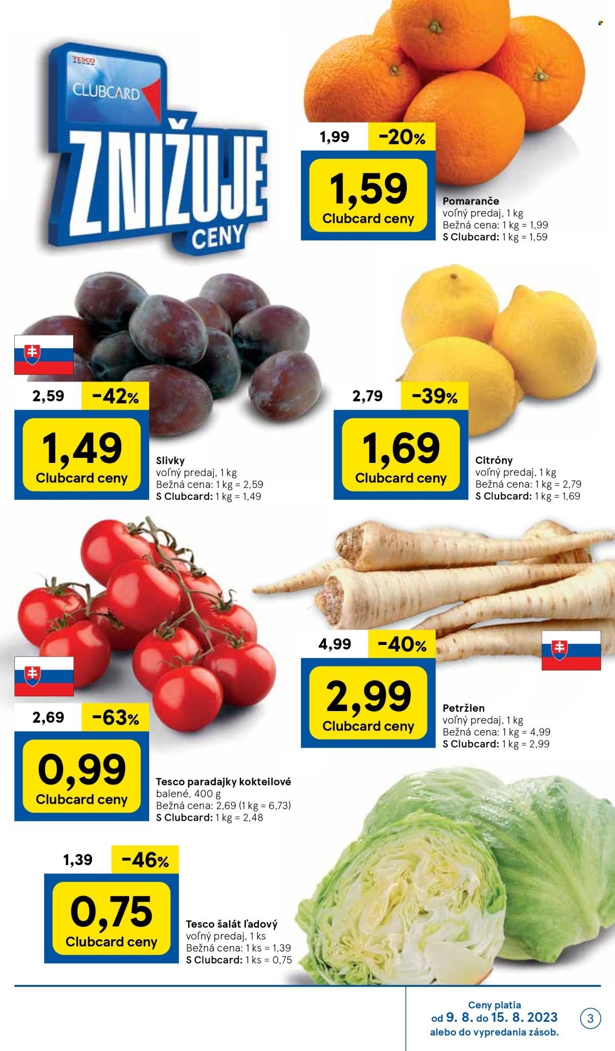 Leták TESCO supermarket - 9.8.2023 - 15.8.2023. Strana 3